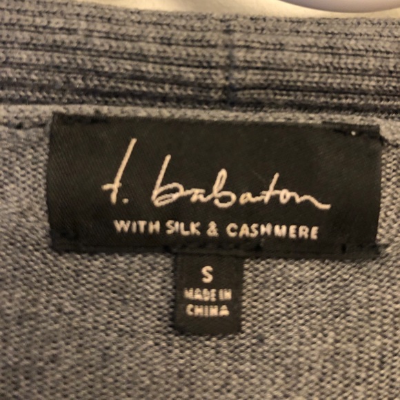 T. Babaton Grey Silk and Cashmere Open Cardigan, Size S - Picture 11 of 13